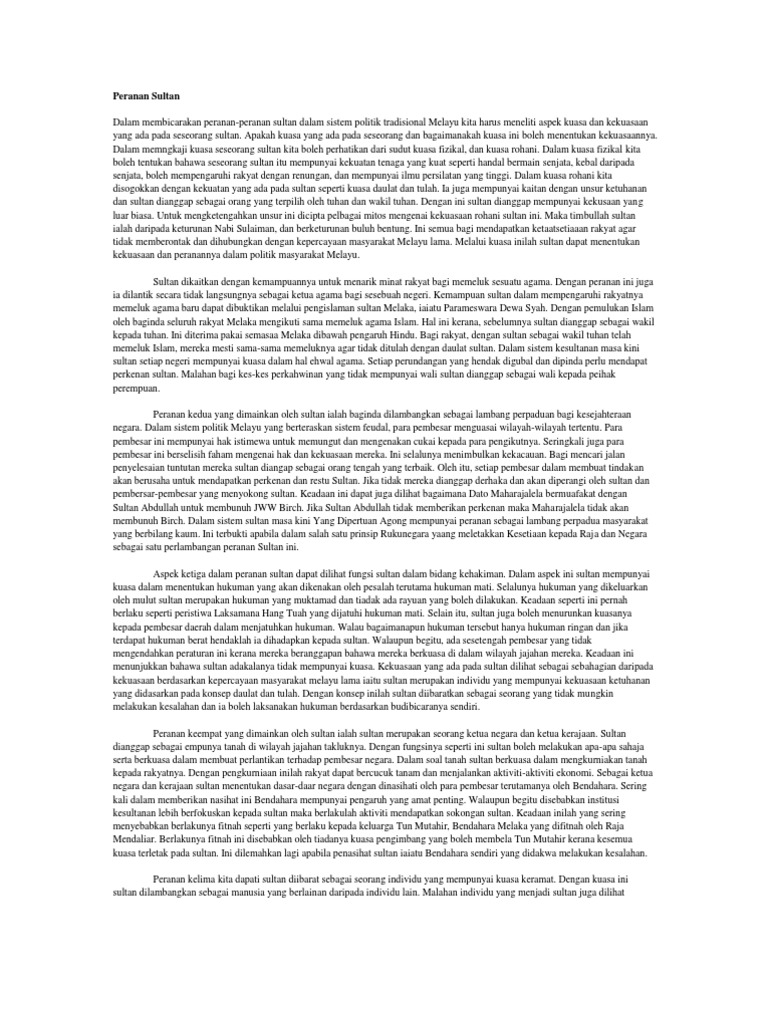 Peranan Sultan Pdf