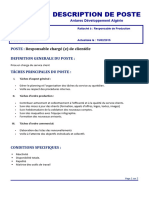 Description de Poste RESPONSABLE Chargé (E) de Clientèles