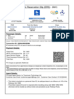 Electronic Reservation Slip (ERS) : 8607419101 19413/adi Kolkata Exp Sleeper Class (SL)