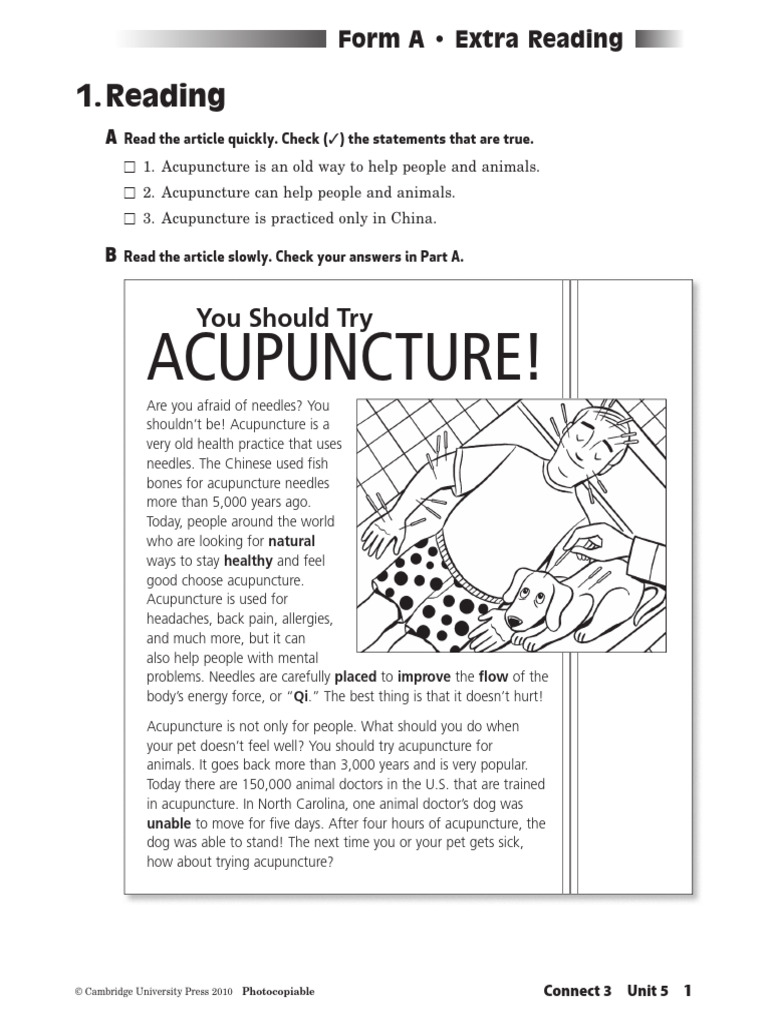 Connect2 Level3 Forma Unit5 Extra Reading Photocopiable Worksheet | PDF ...