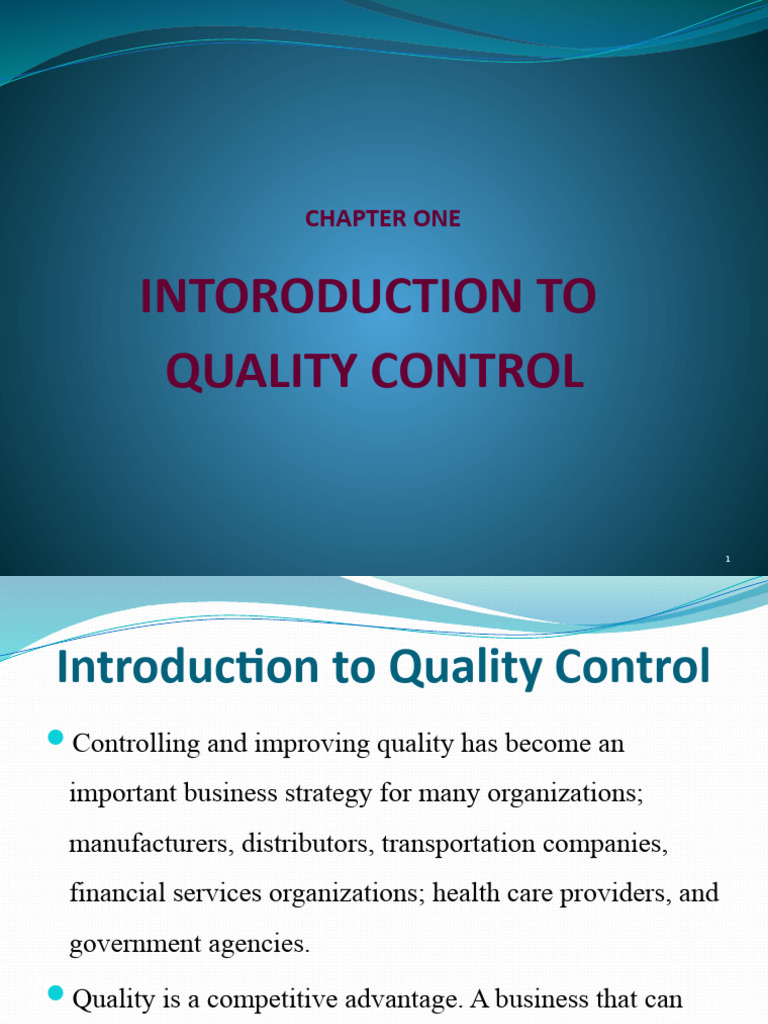 Sqc Chapter 1 Pdf Quality Business Six Sigma