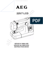 AEG 225/7LCD Sewing Machine Instruction