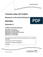 Tutorial Letter 201/3/2023: Research in The Social Sciences