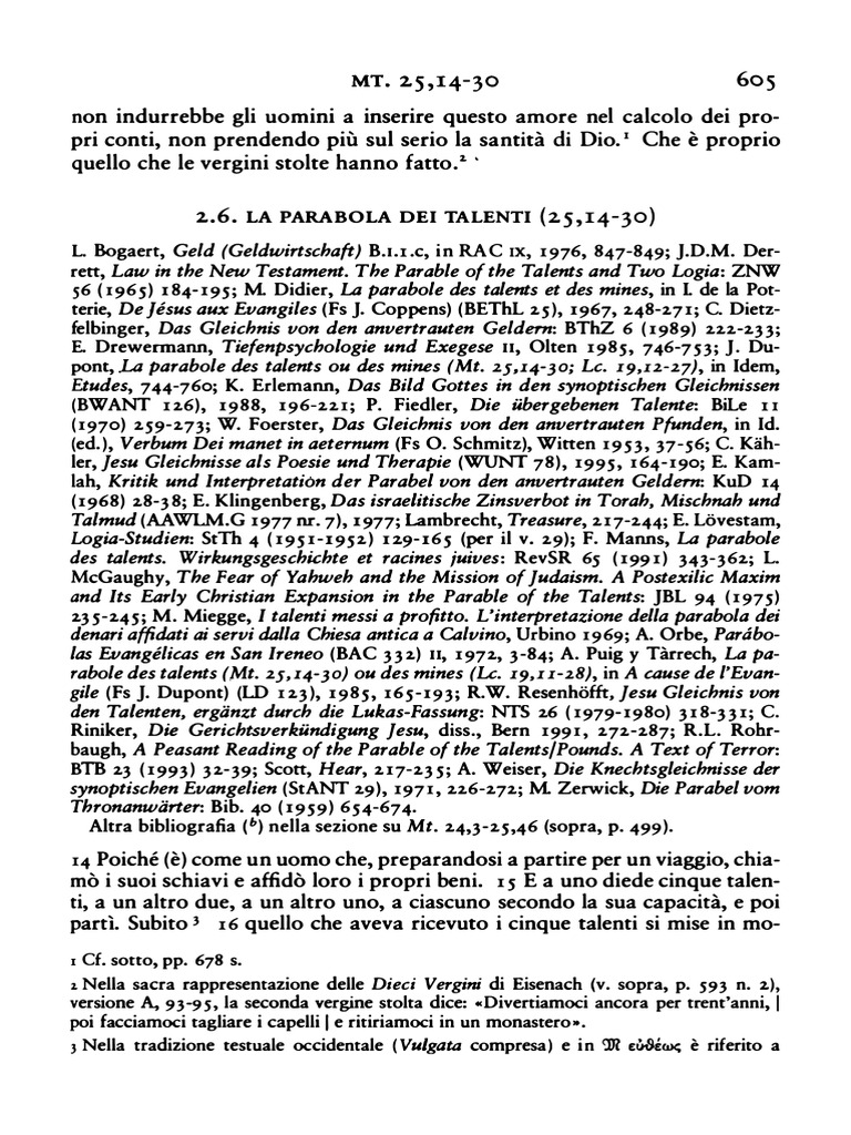 Mt 25 14 30 Parabola Dei Talenti Pdf