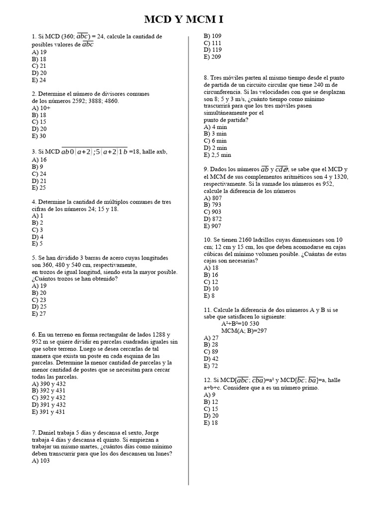 Doc2. MCD Y MCM 1 | PDF