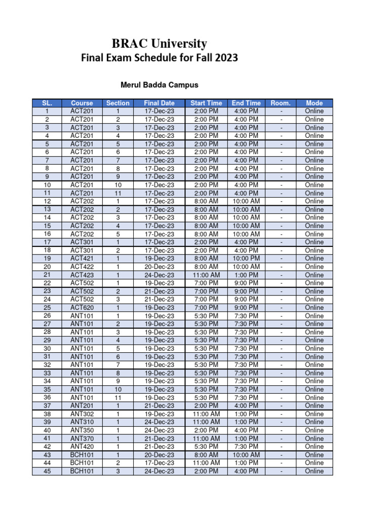 Final Schedule Fall 2023Web PDF