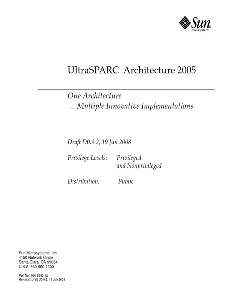 UltraSPARC Architecture 2005 PDF Computer Hardware Information