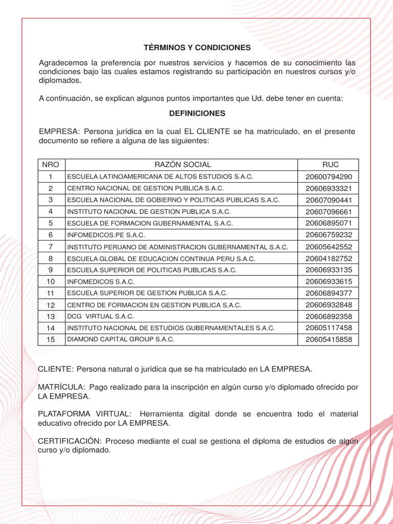 Términos y Condiciones | PDF | Business | Internet