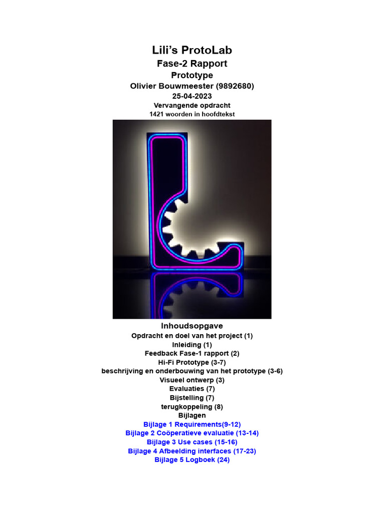 Rapport 2 Prototype | PDF