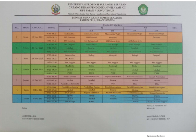 Jadwal Uas PDF