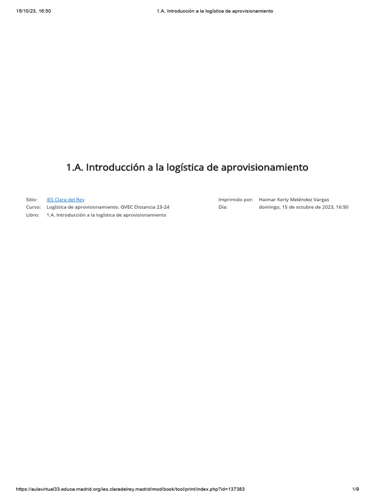 Introducción a la logística de aprovisionamiento | PDF | Logística ...