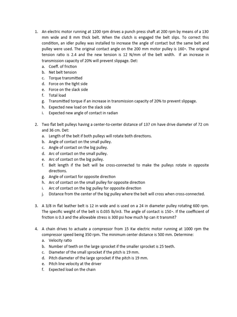 Belt and Chain Drive PDF Belt (Mechanical) Mechanical Engineering