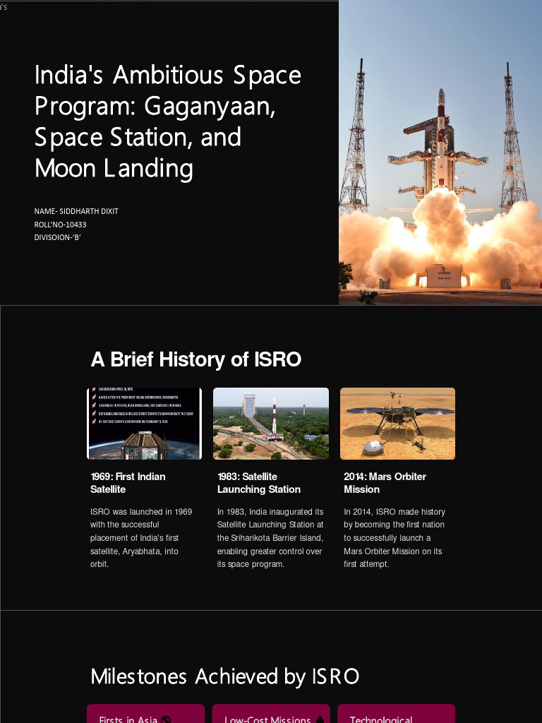 Gaganyaan in 2025, Space Station by 2035 and Man On Moon by 2040 PDF