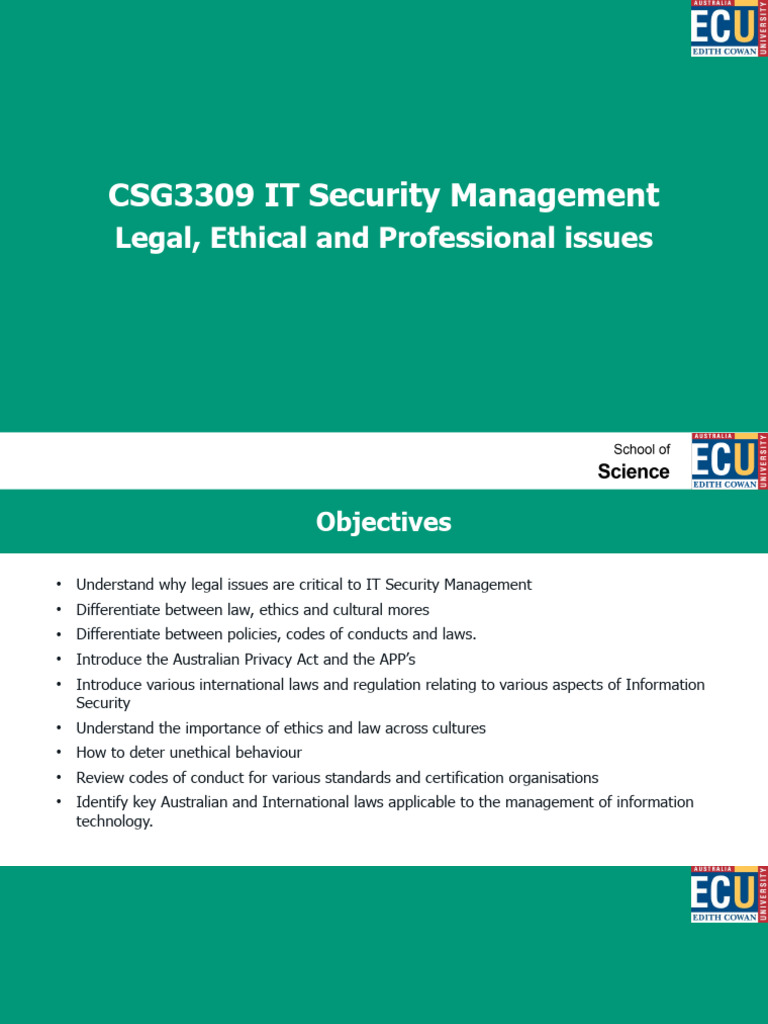 Legal and Ethical Issues in IT Security | PDF | Privacy | Surveillance