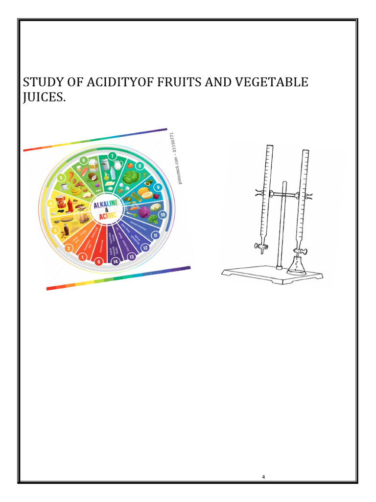 Study of Acidityof Fruits and Vegetables Juices PDF Acid Titration