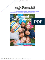 Test Bank For Abnormal Child Psychology 7th Edition Mash