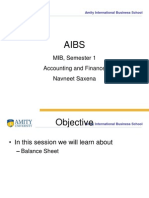 MIB, Semester 1 Accounting and Finance Navneet Saxena: Amity International Business School