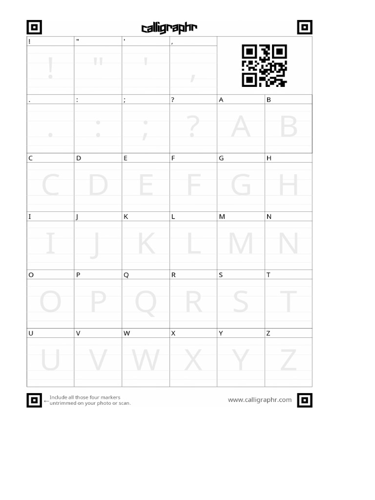Calligraphr Template Letters PDF