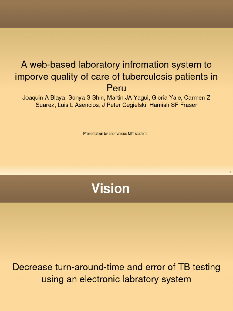 Web-Based TB Lab System in Peru | PDF | Health Sciences | Medicine