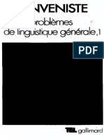 Emile Benveniste - Problemes de Linguistique Generale, 1-Gallimard (1976)