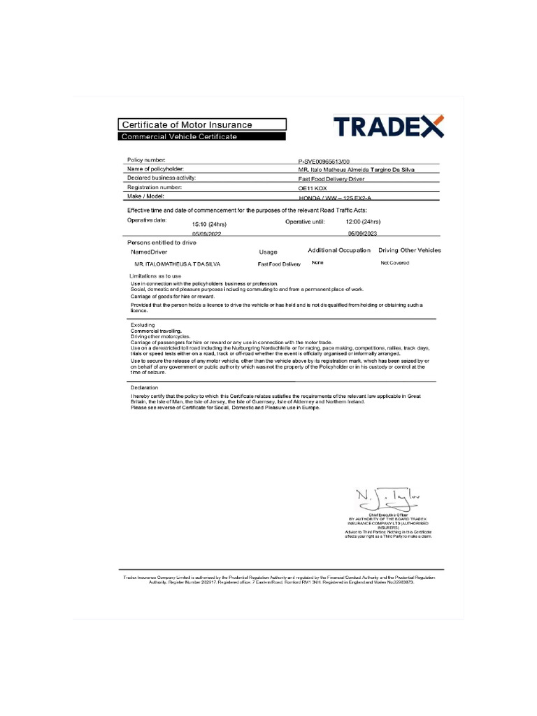 Tradex Food Insurance 03 | PDF