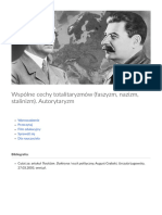 Wspolne Cechy Totalitaryzmow Faszyzm Nazizm Stalinizm Autorytary