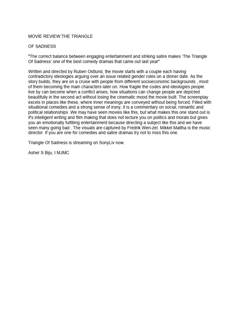 Triangle of Sadness Review PDF
