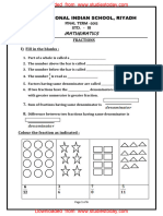 CBSE Class 3 Mathematics Worksheet (56) - Fractions