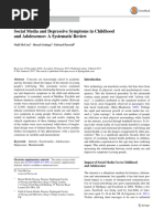 2017 - SPRINGER - Social Media and Depressive Symptoms in Childhood and Adolescence A Systematic Review