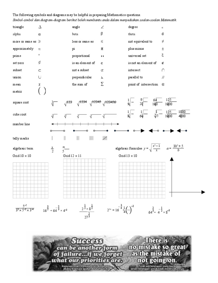 Mathematical Symbols and Diagrams | PDF | Teaching Methods & Materials