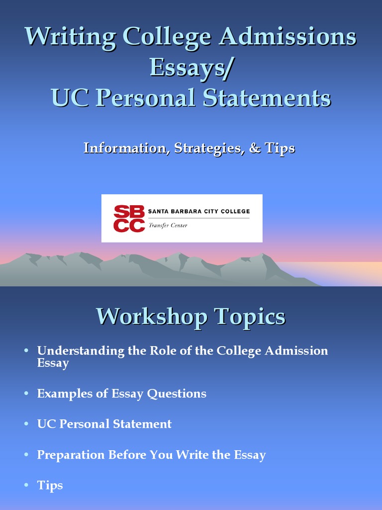Writing College Admissions Essays (PDF Library) | PDF | College ...