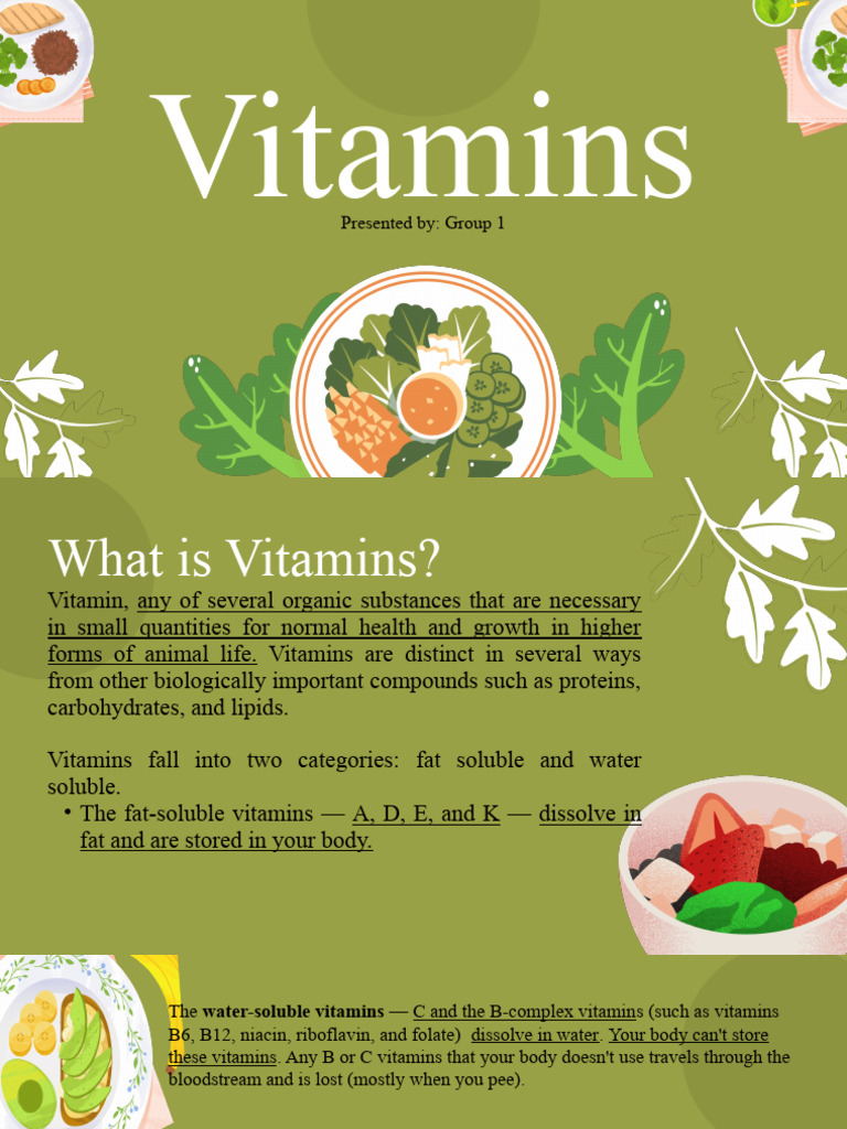 Vitamins Powerpoint PDF Vitamin Vitamin D