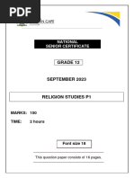 RELIGION STUDIES P1 GR12 QP SEPT 2023 - English