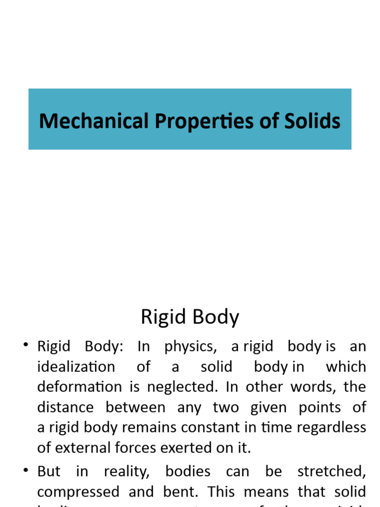 Mechanical Properties of Solids New | PDF | Young's Modulus | Ultimate ...