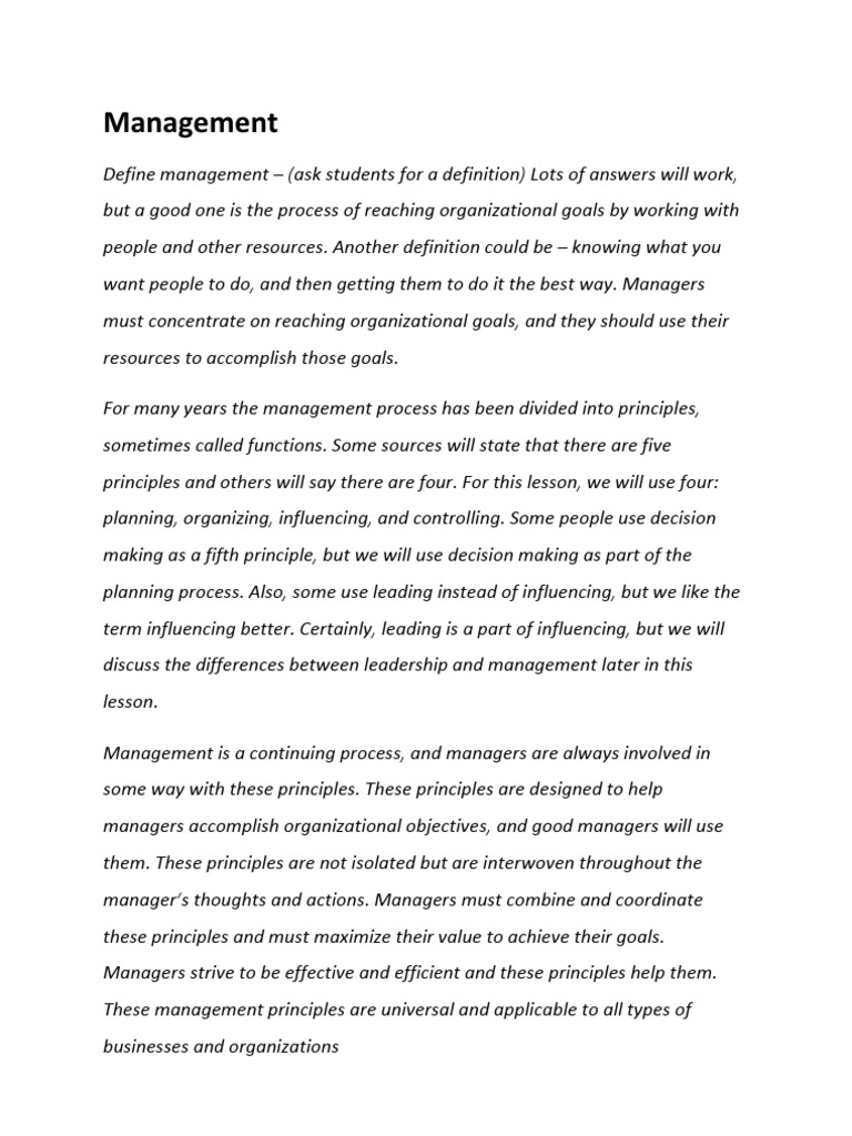 Principles of Management PDF Wage Goal