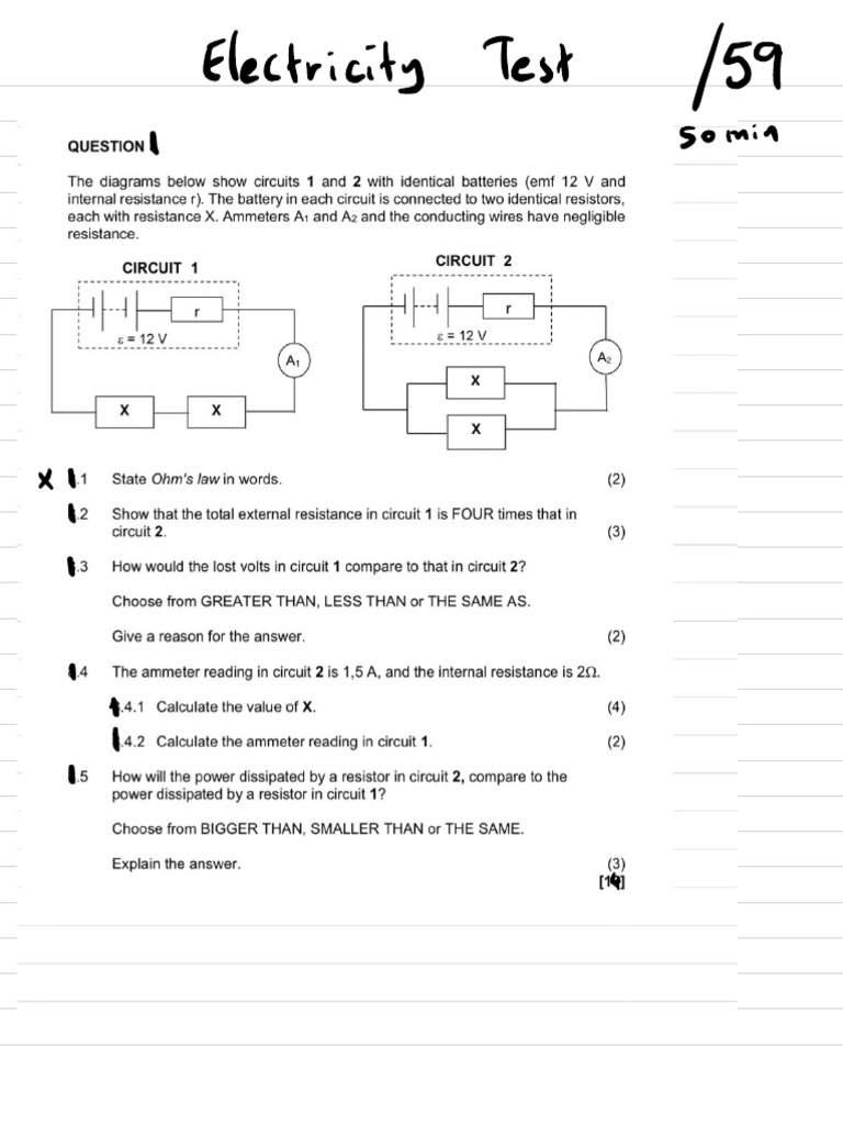 Electricity Test PDF