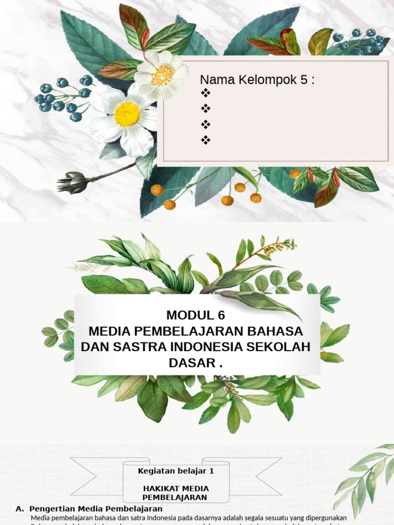 Media Pembelajaran Bahasa Indonesia SD | PDF