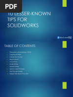 10 Lesser-Known Tips For Solidworks