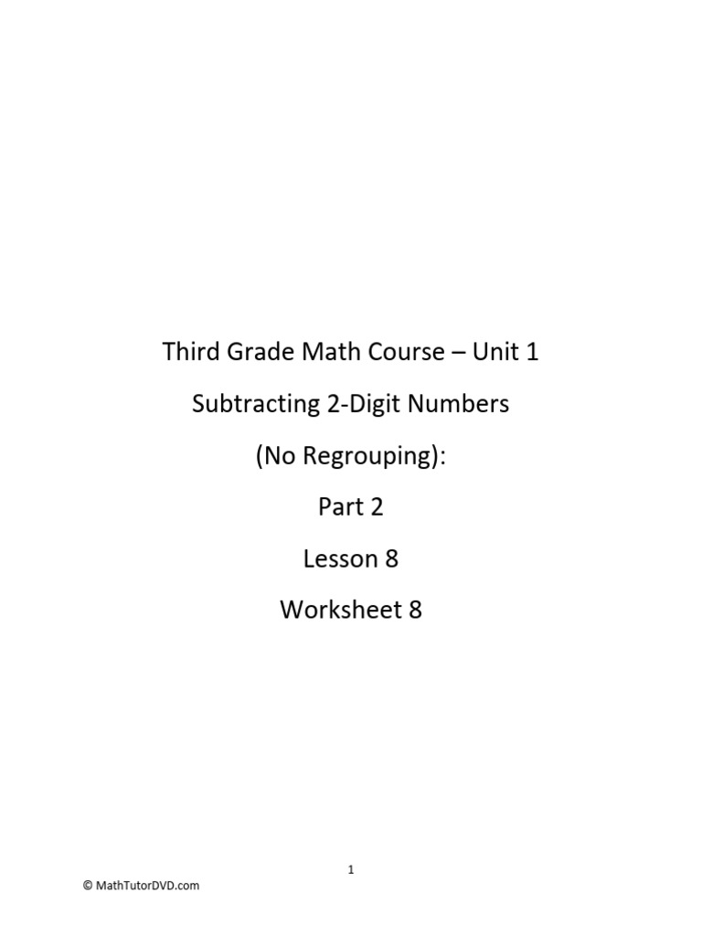 Third+Grade+Math+Course+ +unit+1+ +lesson+8+ +worksheet | PDF ...