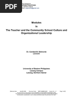 Module in The Teacher and The Community School Culture and Organizational Leadership 2