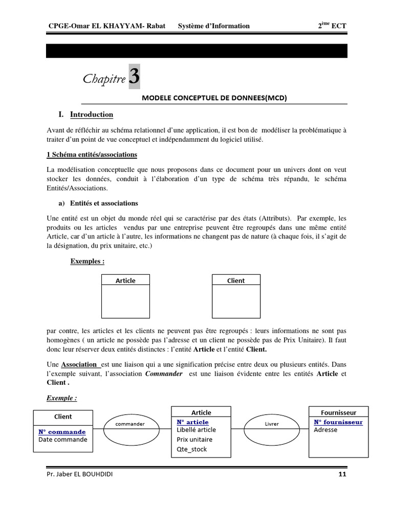 Modèle Conceptuel de Données - Partie 2 | PDF | Bases de données | Base ...