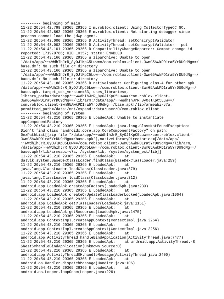 Roblox Client Error Logs Analysis | PDF | Java (Programming Language ...