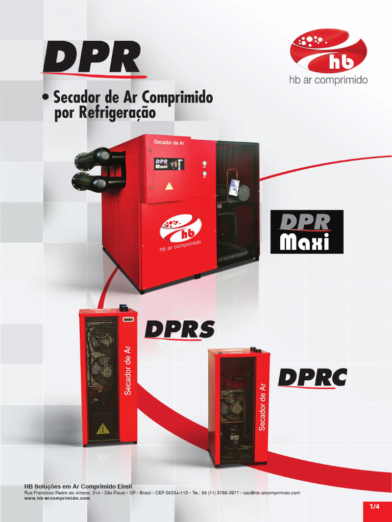 Secadores de Ar Comprimido DPR da HB | PDF | Refrigeração | Materiais