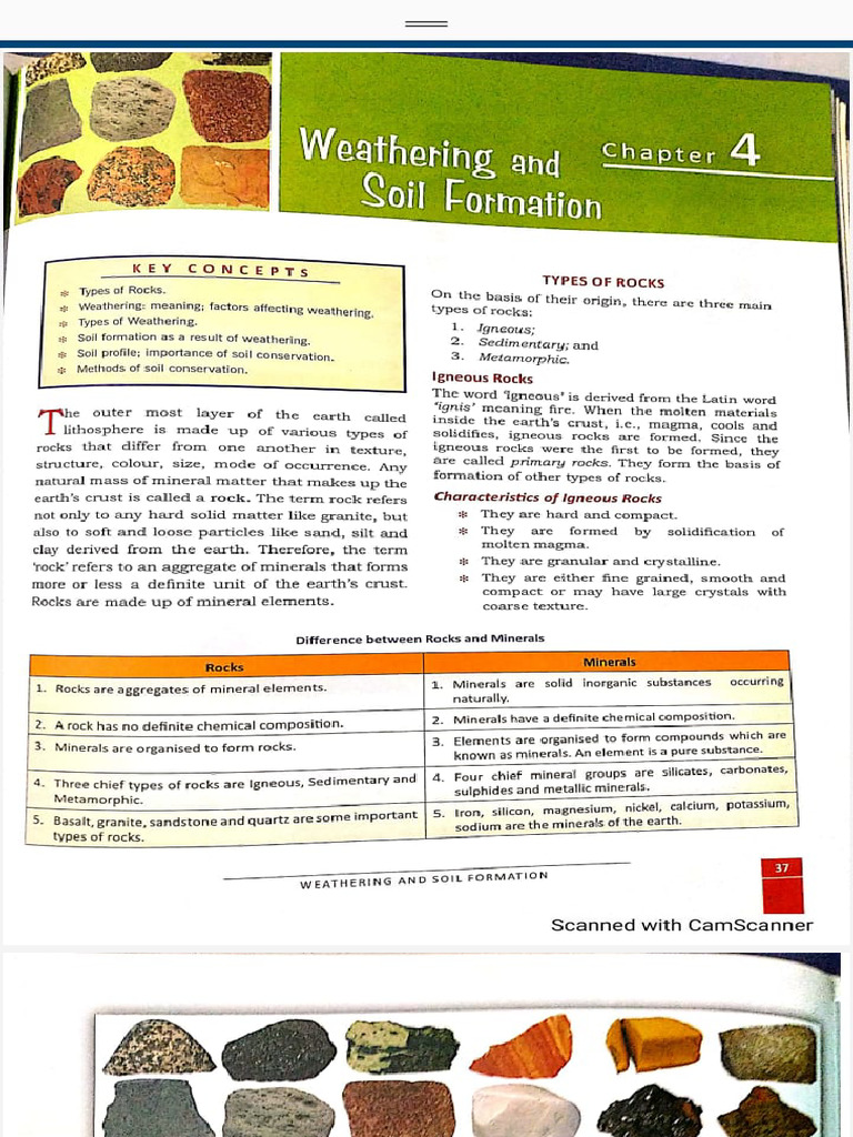 Class VII Geography Weathering and Soil Formation | PDF
