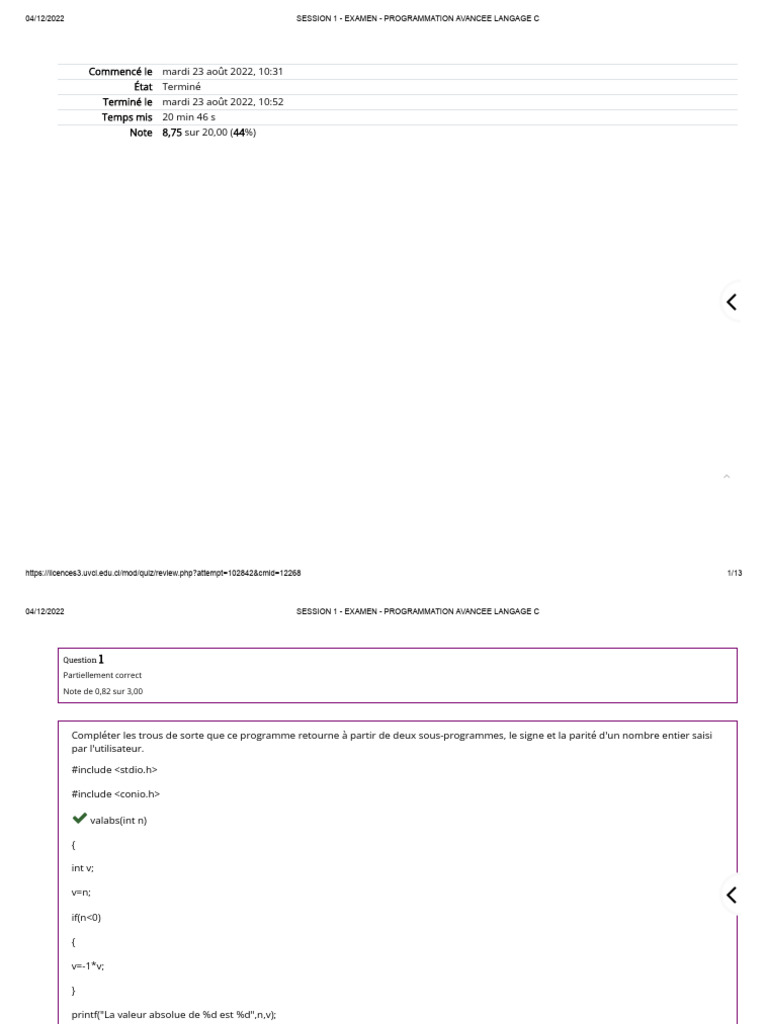 Examen de Programmation C Avancée | PDF | Logiciel | Ingénierie ...