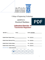 Experiment - 5 Transformer Regulation