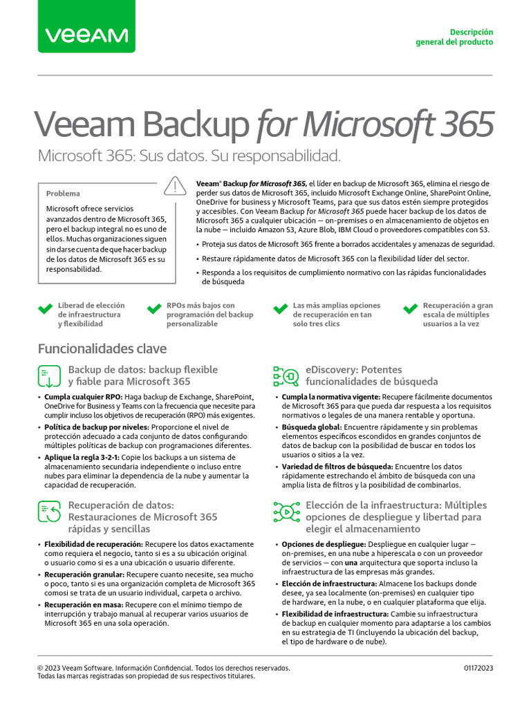 Veeam Backup m365 Product Overview | PDF | Computación en la nube | Apoyo
