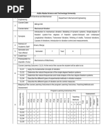 Addis Ababa Science and Technology University Course Outline