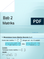 Bab 2 Invers Matriks 2x2 Dan 3x3