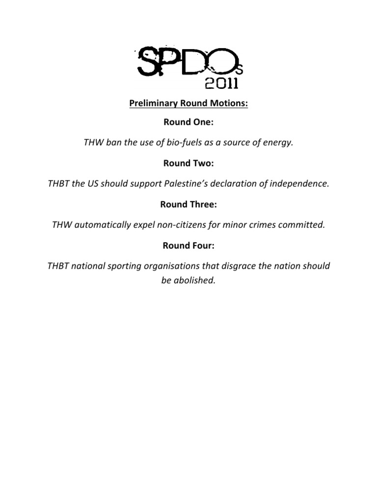 SPDO's 2011 Preliminary Round Motions | PDF